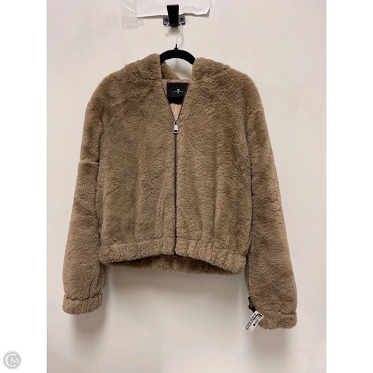 Jacket Faux Fur & Sherpa By 7 For All Mankind In Brown, Size: S