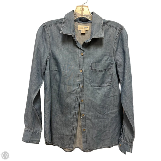 Blouse Long Sleeve By Old Navy In Blue, Size: Xs
