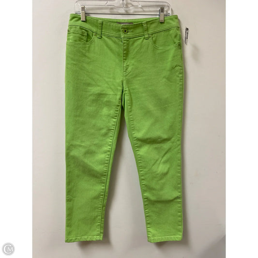 Jeans Straight By Chicos In Green Denim, Size: 6