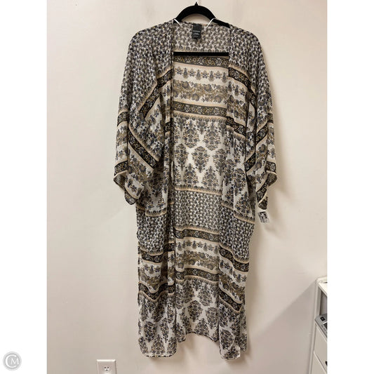 Kimono By Express In Blue & Cream, Size: Osfm
