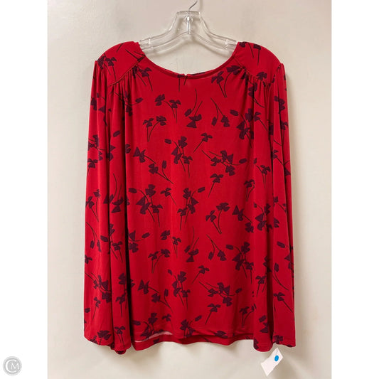 Top Long Sleeve By Liz Claiborne In Red, Size: Xl