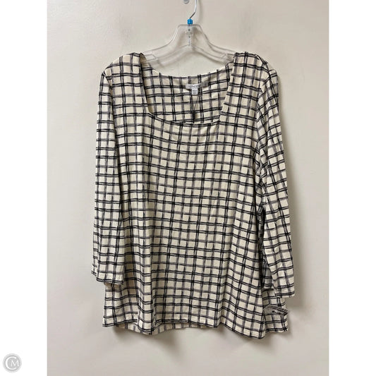 Top Long Sleeve By Chicos In Black & Cream, Size: Xl