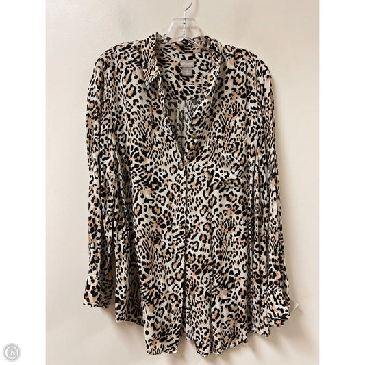 Blouse Long Sleeve By Chicos In Animal Print, Size: Xl