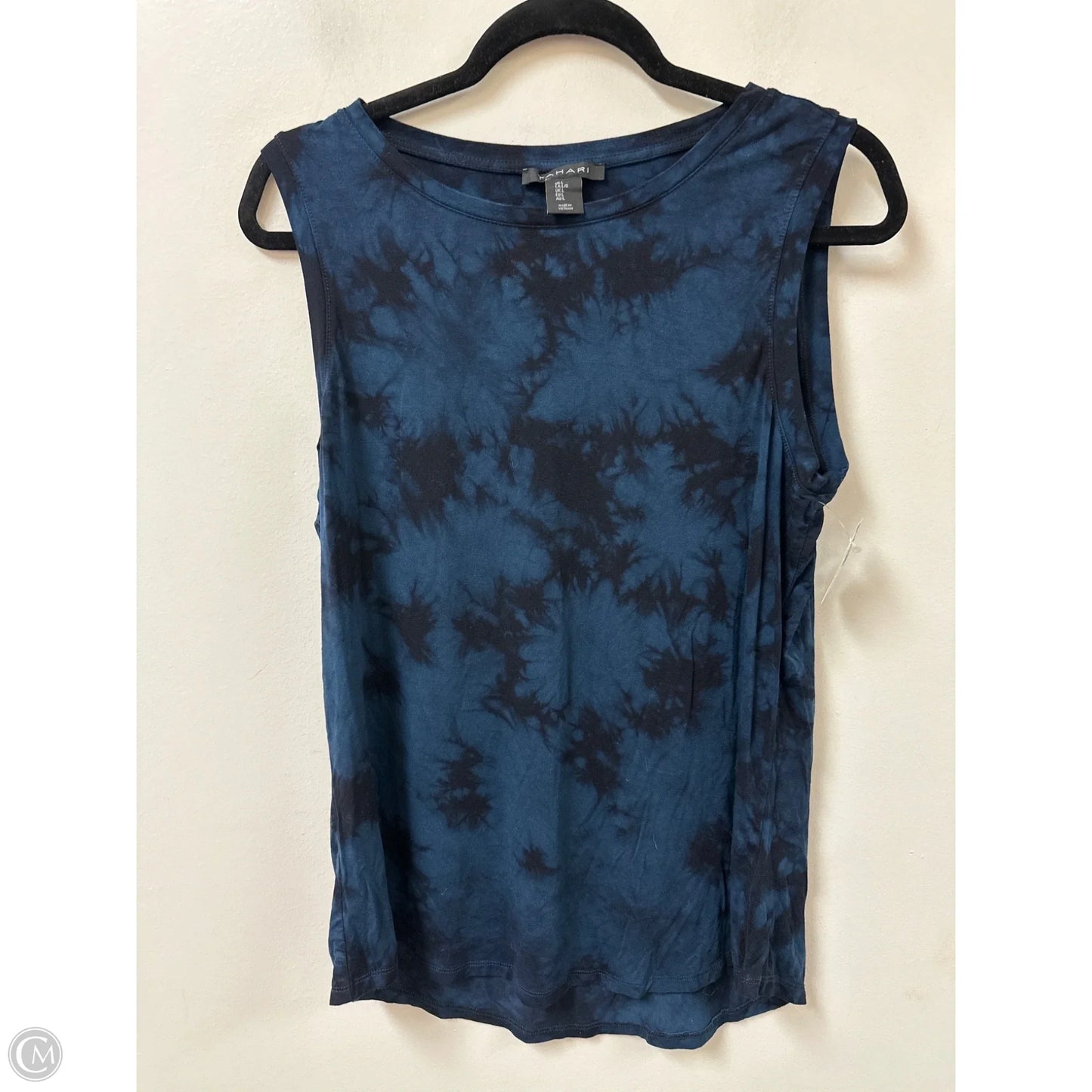 Top Sleeveless By Tahari By Arthur Levine In Black & Blue, Size: L