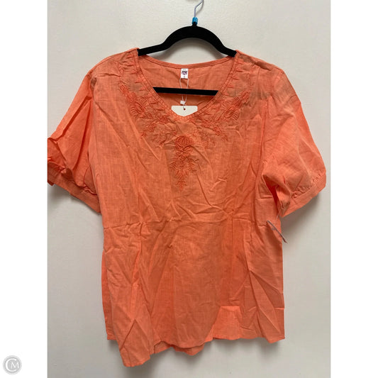 Top Short Sleeve By Clothes Mentor In Orange, Size: 1x
