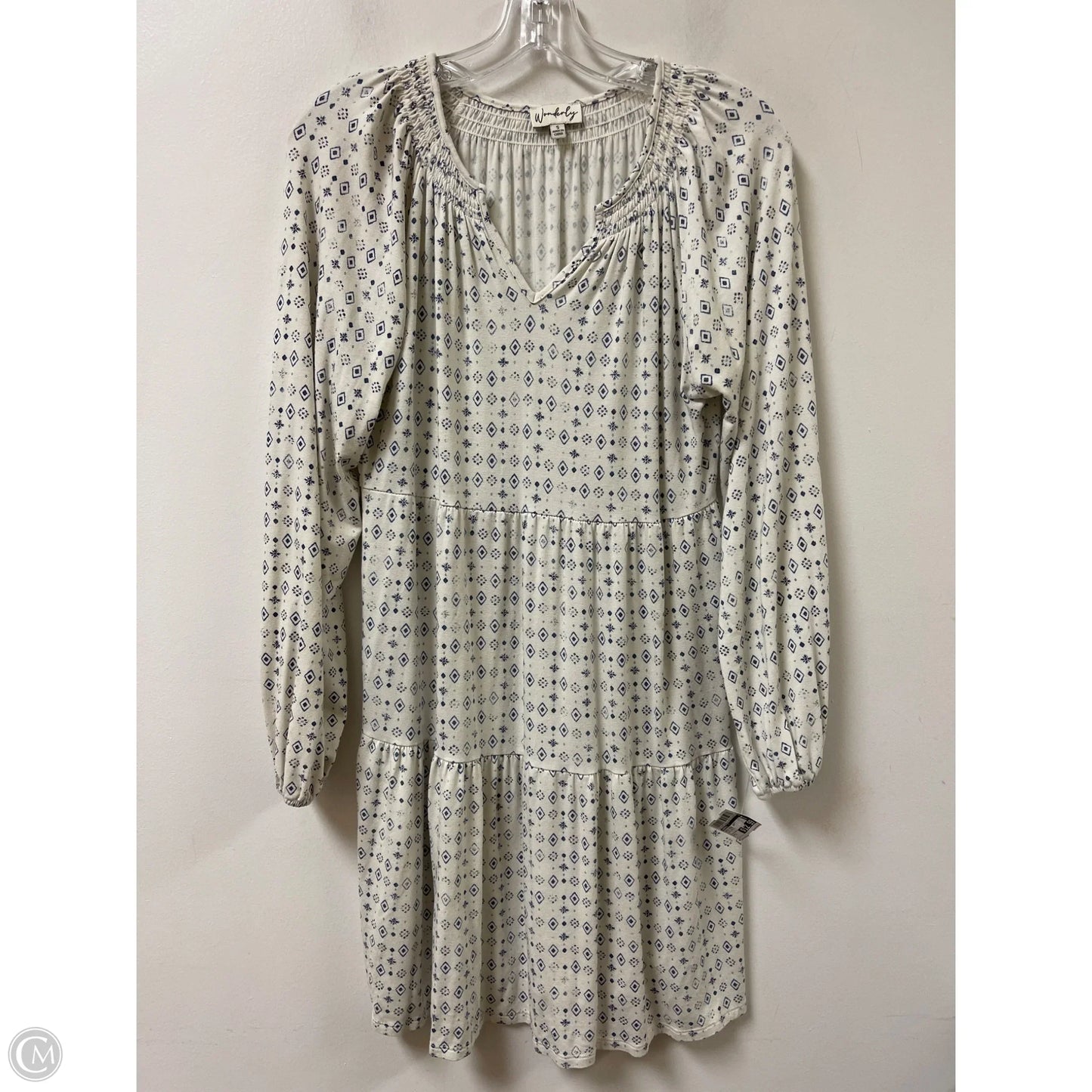 Dress Casual Short By Wonderly In Blue & White, Size: S