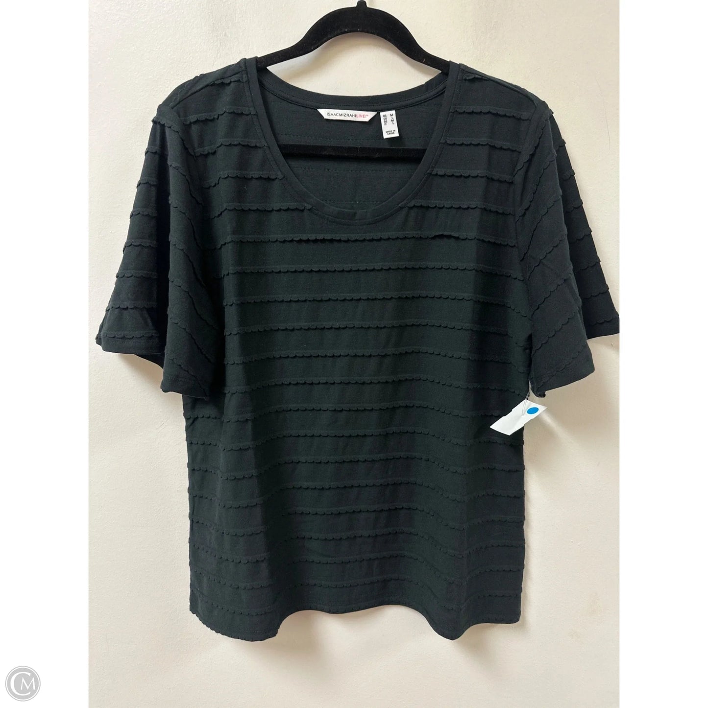 Top Short Sleeve By Isaac Mizrahi Live Qvc In Black, Size: M
