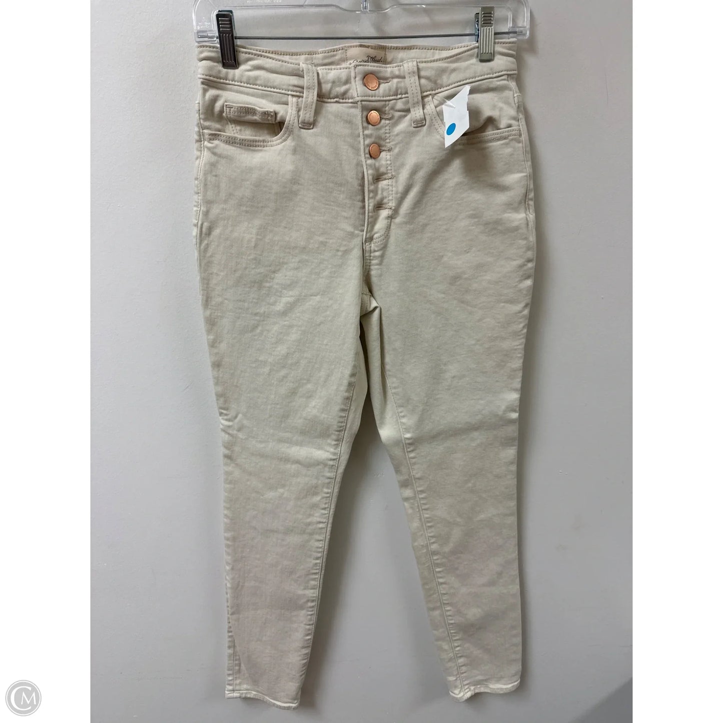 Jeans Skinny By Universal Thread In Cream Denim, Size: 4