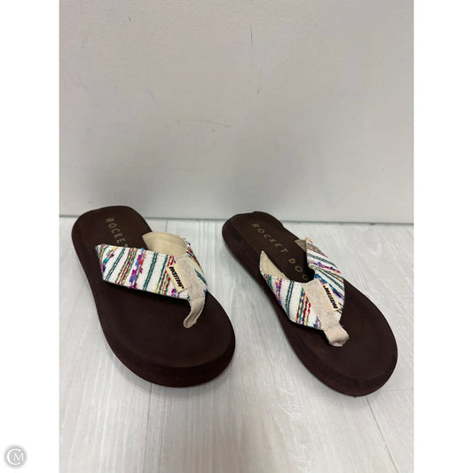 Sandals Flip Flops By Rocket Dogs In Multi-colored, Size: 6