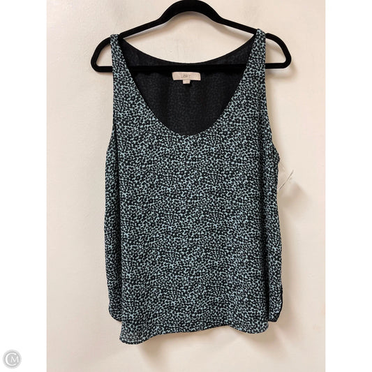 Top Sleeveless By Loft In Black & Blue, Size: L