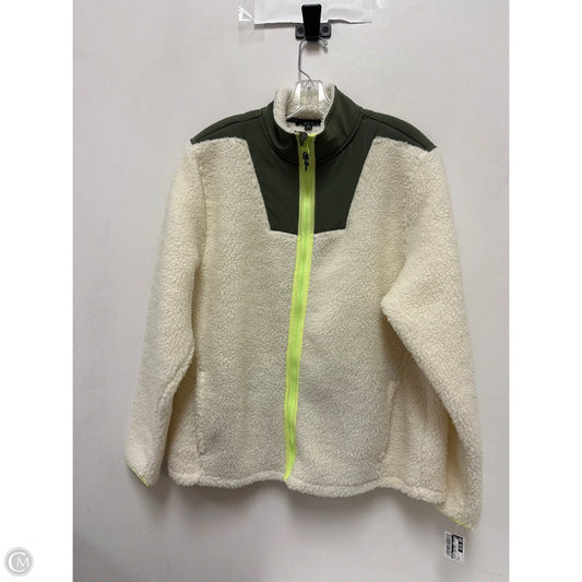 Jacket Faux Fur & Sherpa By Zelos In Cream & Green, Size: M
