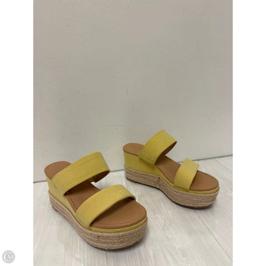 Sandals Heels Wedge By Lc Lauren Conrad In Yellow, Size: 6