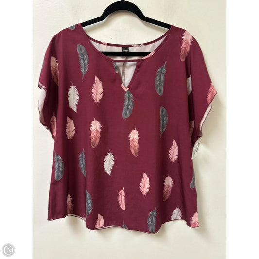 Top Short Sleeve By Shein In Red, Size: 1x