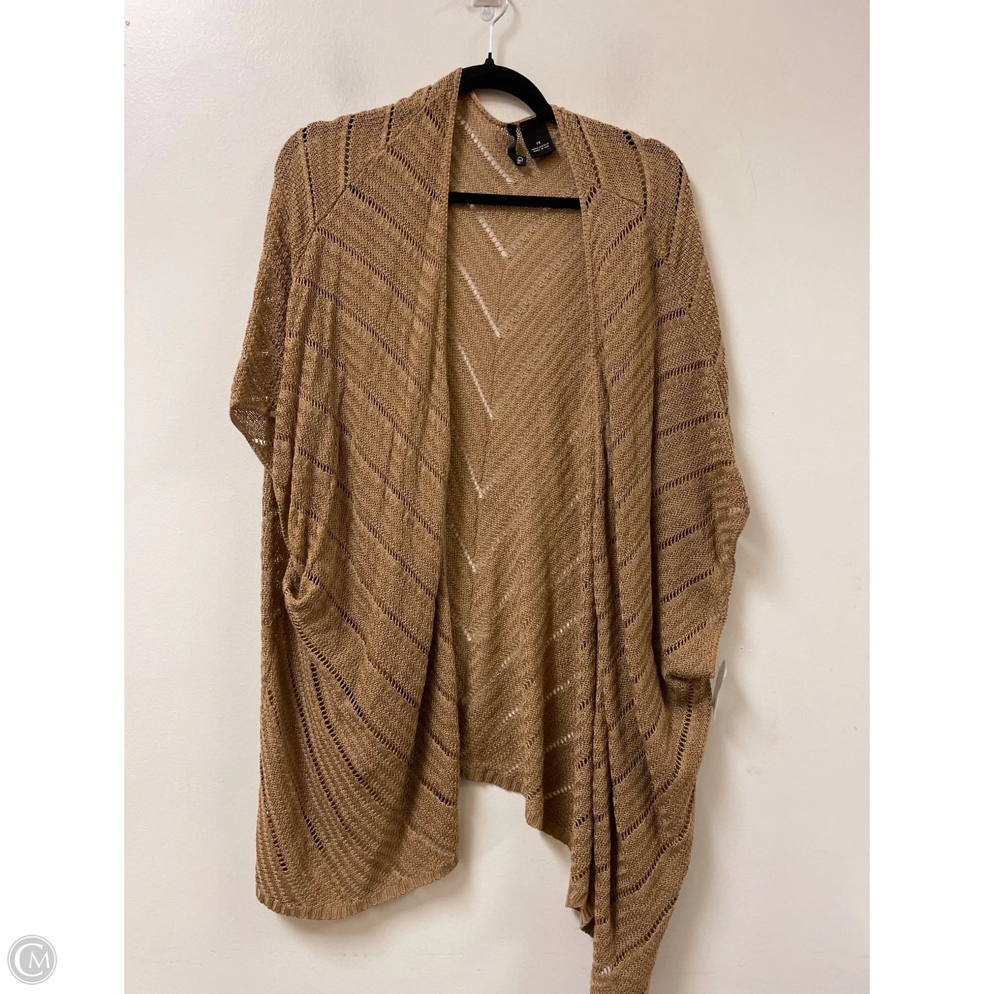 Sweater Cardigan By New Directions In Brown, Size: 1x