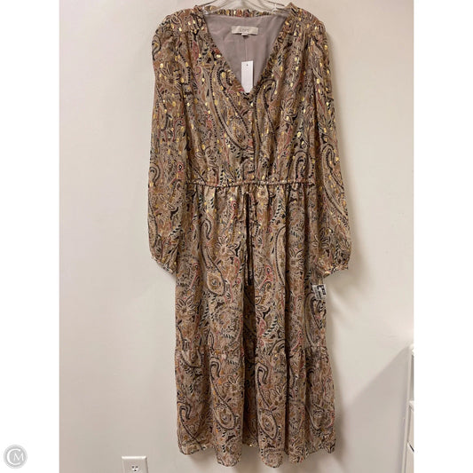 Dress Casual Midi By Loft In Brown, Size: L