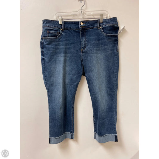 Jeans Cropped By Kut In Blue Denim, Size: 18