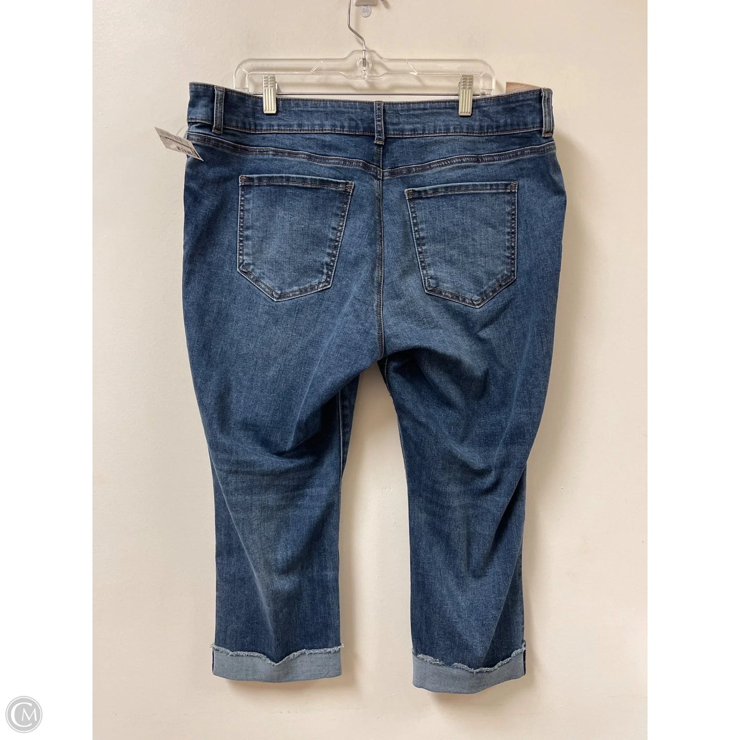 Jeans Cropped By Kut In Blue Denim, Size: 18