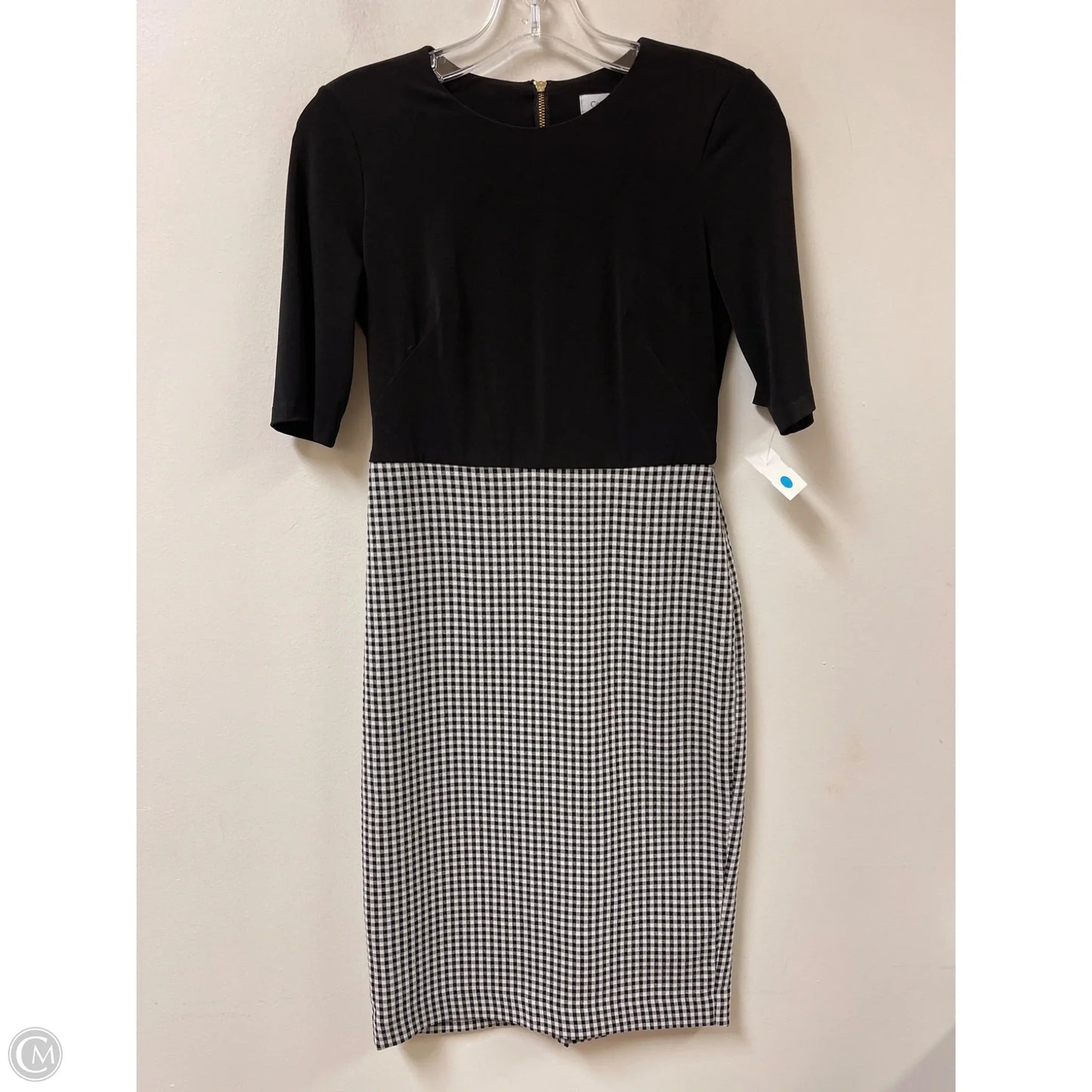 Dress Casual Midi By Calvin Klein In Black & White, Size: Xs