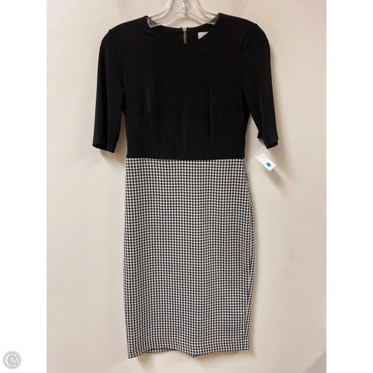 Dress Casual Midi By Calvin Klein In Black & White, Size: Xs