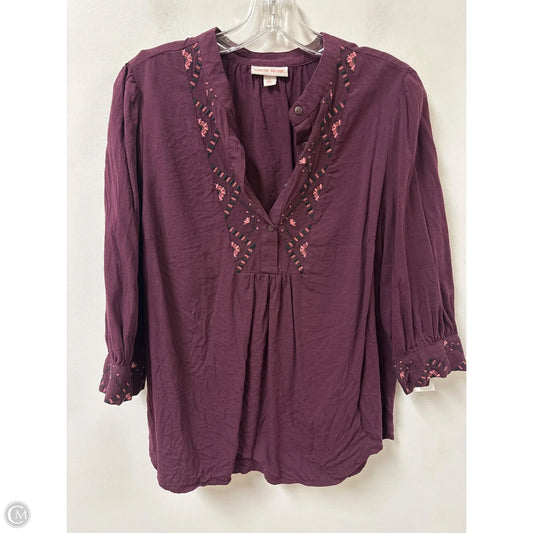 Top Long Sleeve By Knox Rose In Red, Size: M