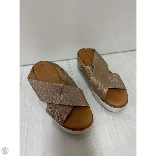 Sandals Heels Wedge By Corso Como In Silver, Size: 6.5