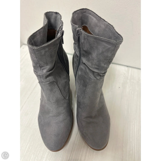 Boots Ankle Heels By Clothes Mentor In Grey, Size: 8