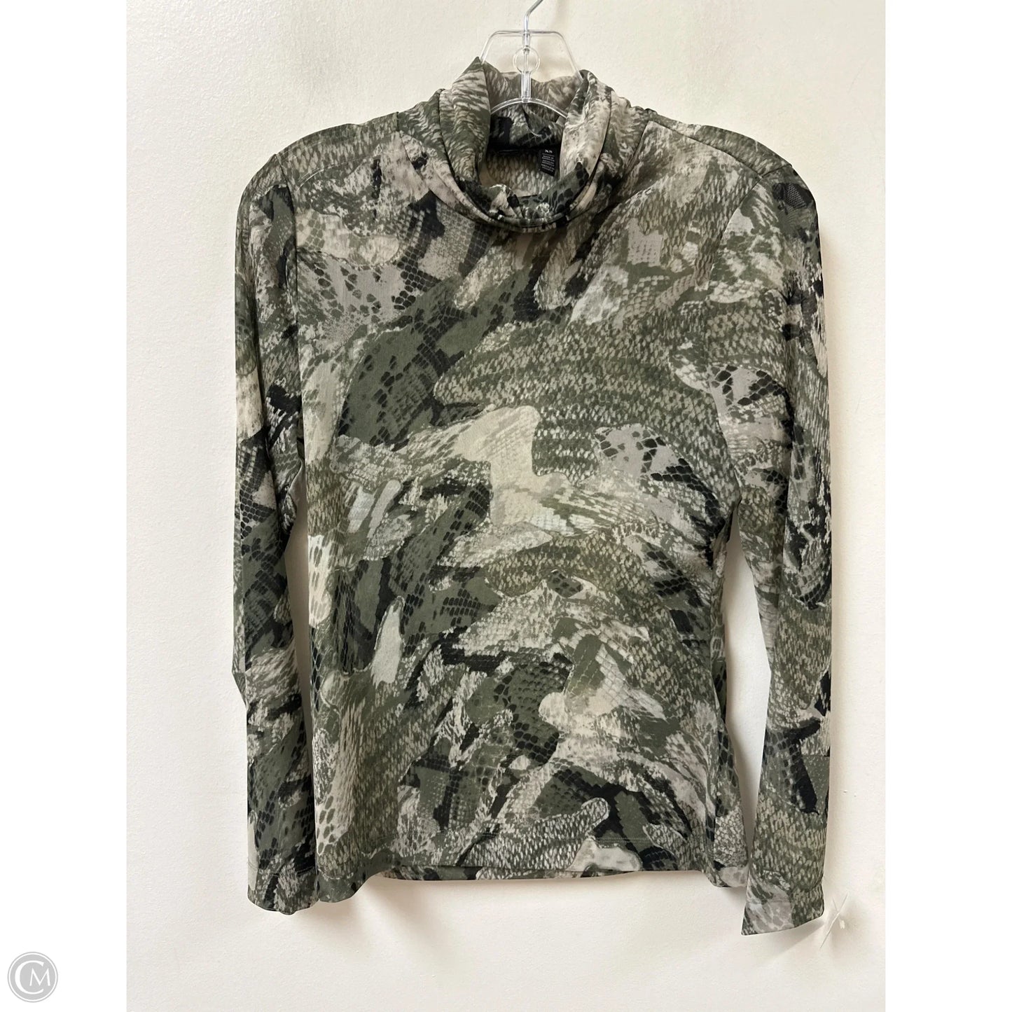 Top Long Sleeve By White House Black Market In Black & Green, Size: Xs
