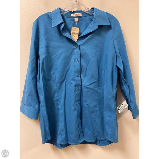 Blouse Long Sleeve By Coldwater Creek In Blue, Size: L