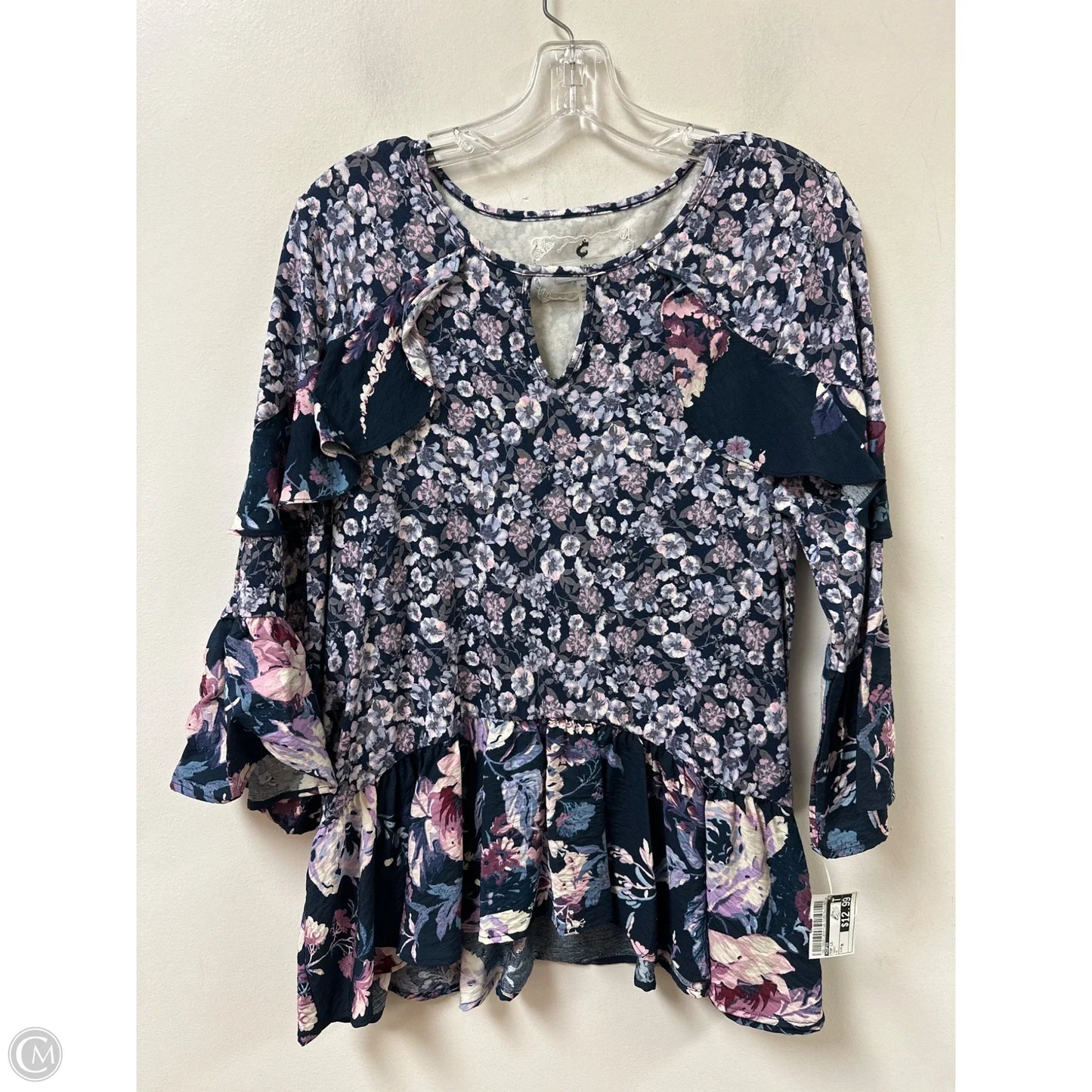 Top Long Sleeve By Cupio In Navy, Size: M