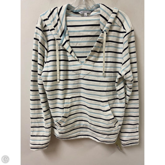 Sweatshirt Hoodie By Southern Tide In Blue & White, Size: L