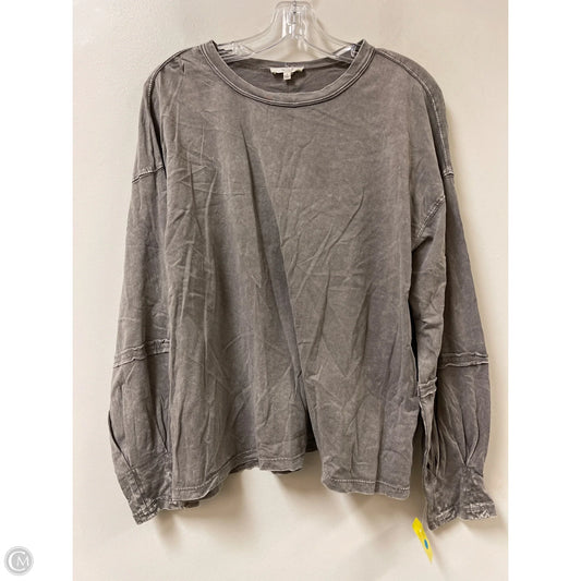 Top Long Sleeve By Easel In Grey, Size: S