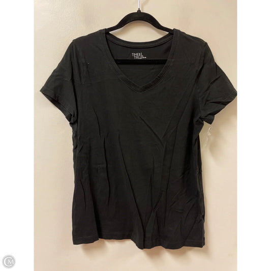 Top Short Sleeve By Time And Tru In Black, Size: L