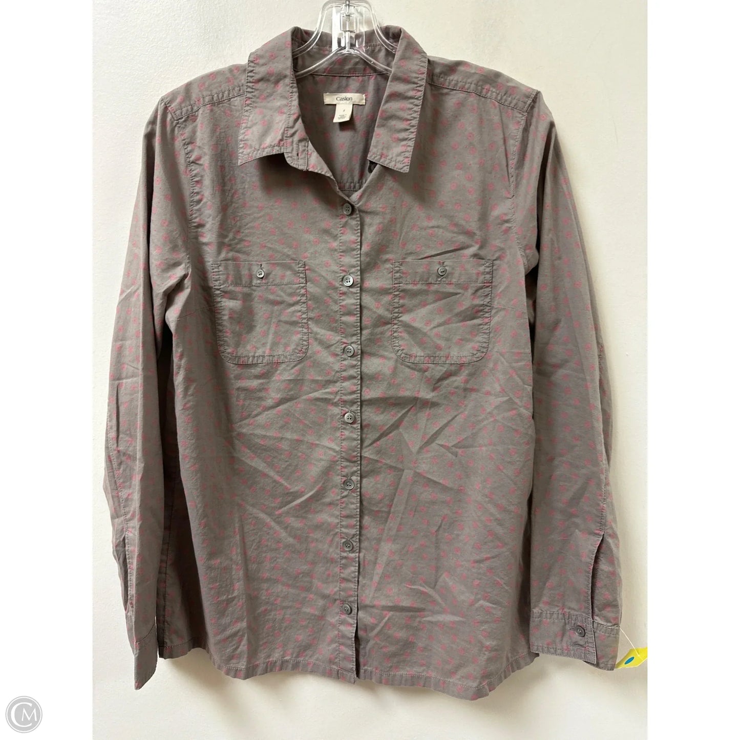 Blouse Long Sleeve By Caslon In Grey, Size: S