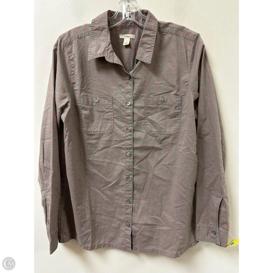Blouse Long Sleeve By Caslon In Grey, Size: S