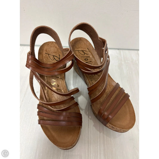 Sandals Heels Wedge By Blowfish In Tan, Size: 8