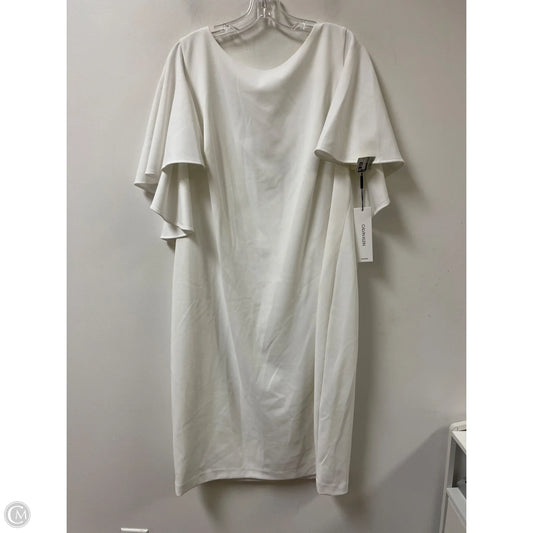 Dress Casual Midi By Calvin Klein In White, Size: 1x
