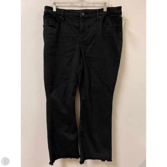 Jeans Flared By Chicos In Black Denim, Size: 12