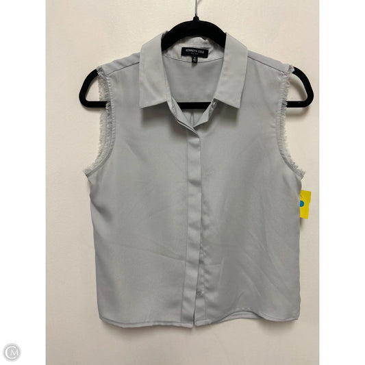 Blouse Sleeveless By Kenneth Cole In Grey, Size: S