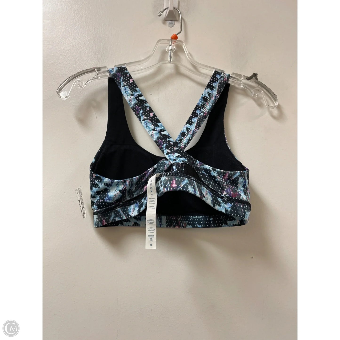 Athletic Bra By Lululemon In Black & Blue, Size: 8