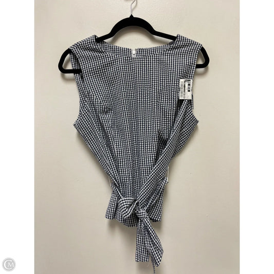 Top Sleeveless By Nine West In Blue & White, Size: L