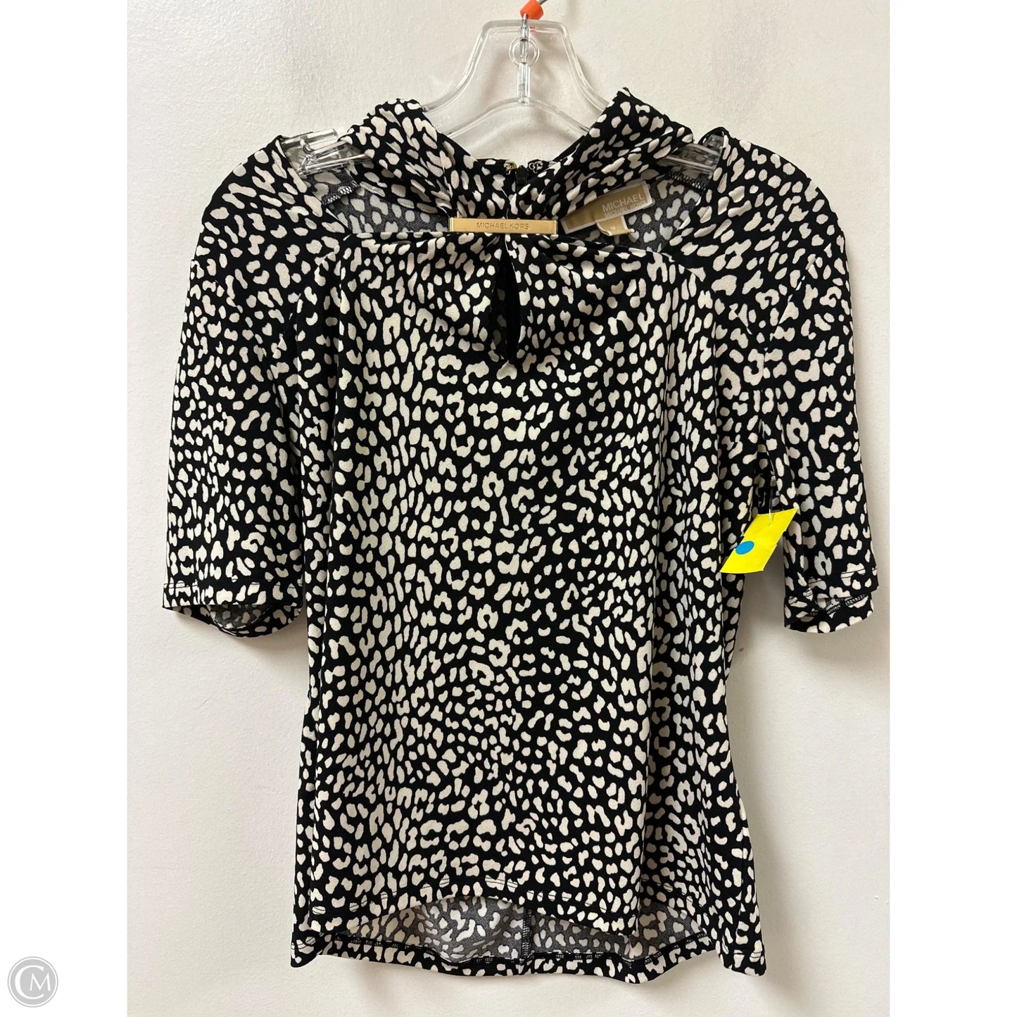 Top Short Sleeve By Michael By Michael Kors In Black & White, Size: M