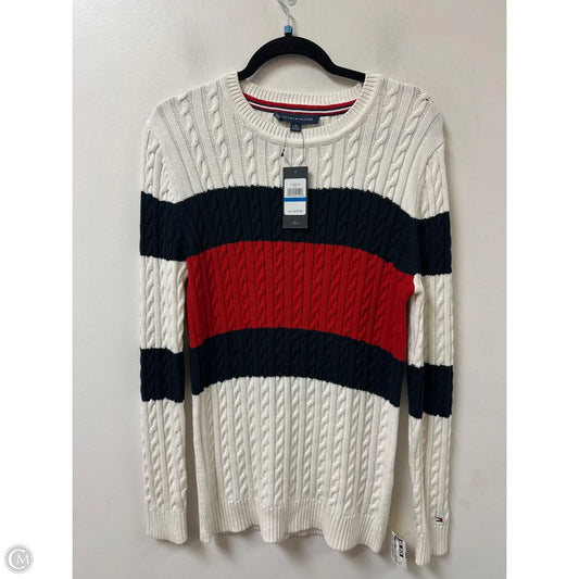 Sweater By Tommy Hilfiger In Blue & Red & White, Size: Xl