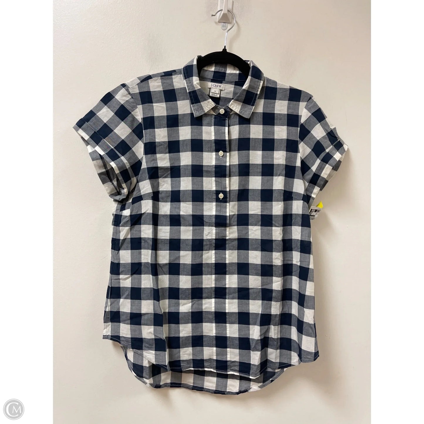 Top Short Sleeve By J. Crew In Blue & White, Size: M