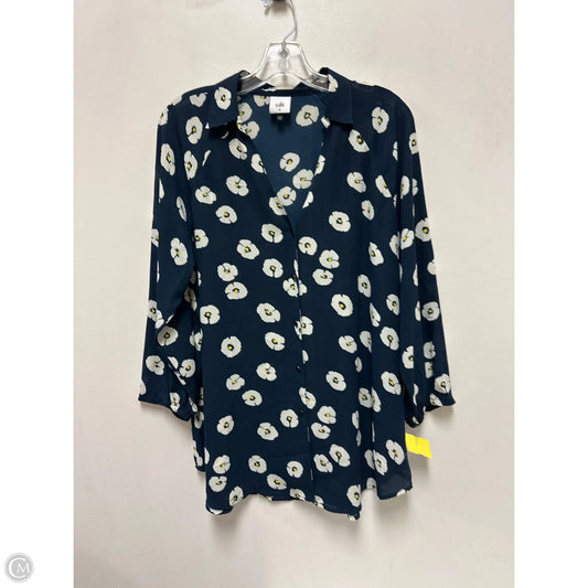 Blouse Long Sleeve By Cabi In Navy, Size: M
