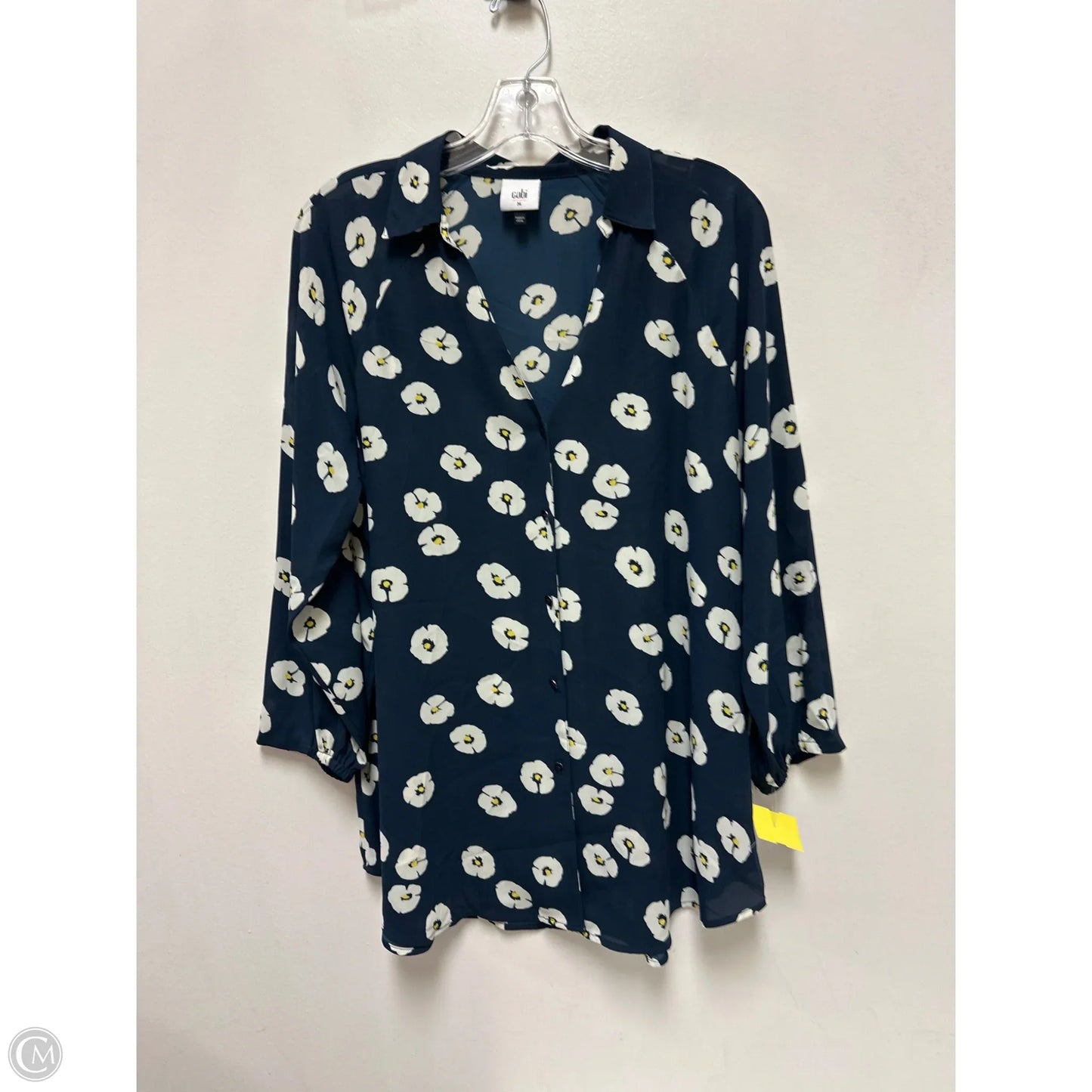 Blouse Long Sleeve By Cabi In Navy, Size: M