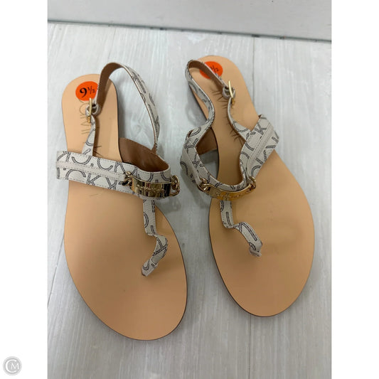 Sandals Flats By Calvin Klein In Cream, Size: 9.5
