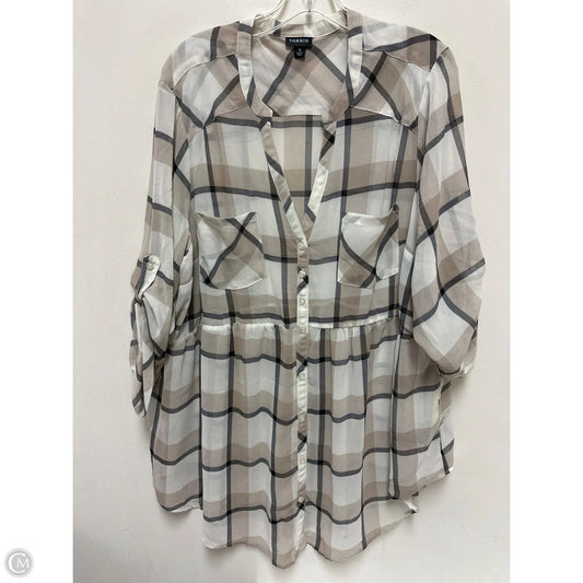 Blouse Long Sleeve By Torrid In Cream, Size: 3x