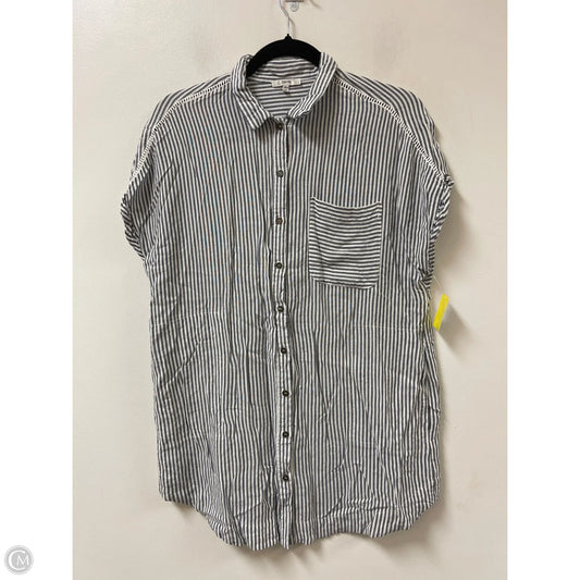 Blouse Short Sleeve By Jodifl In Striped Pattern, Size: S