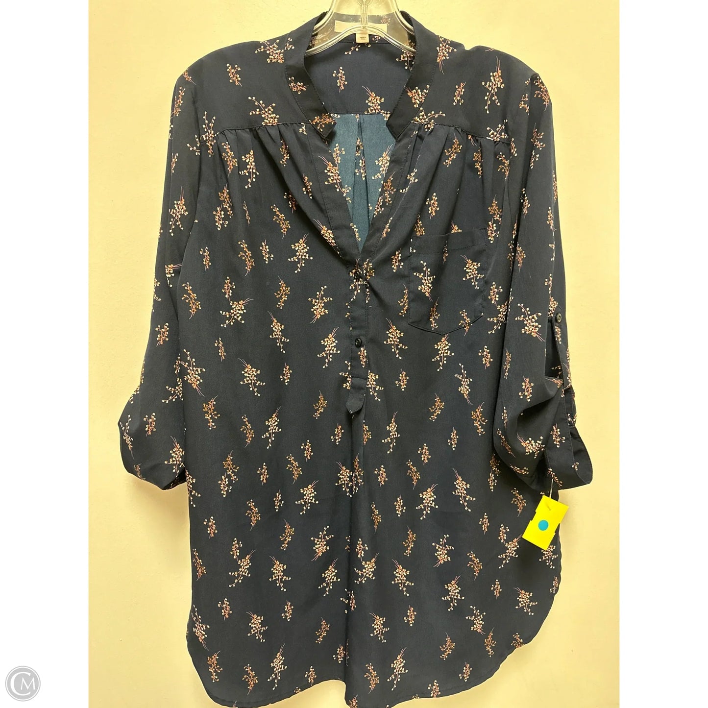 Top Long Sleeve By Clothes Mentor In Navy, Size: Xl