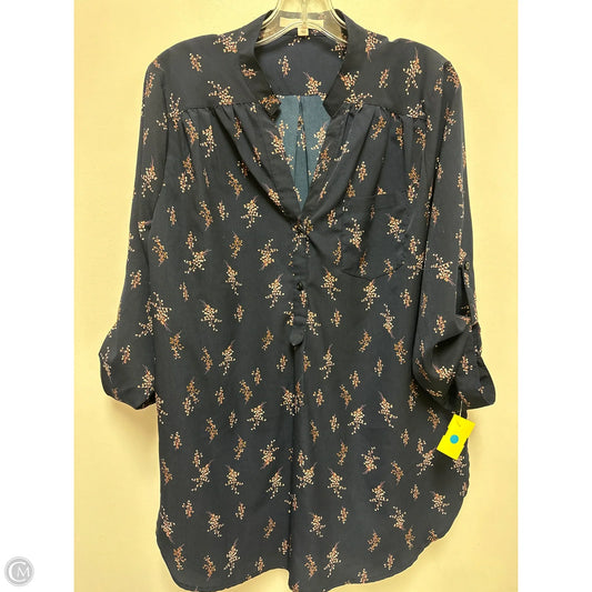 Top Long Sleeve By Clothes Mentor In Navy, Size: Xl